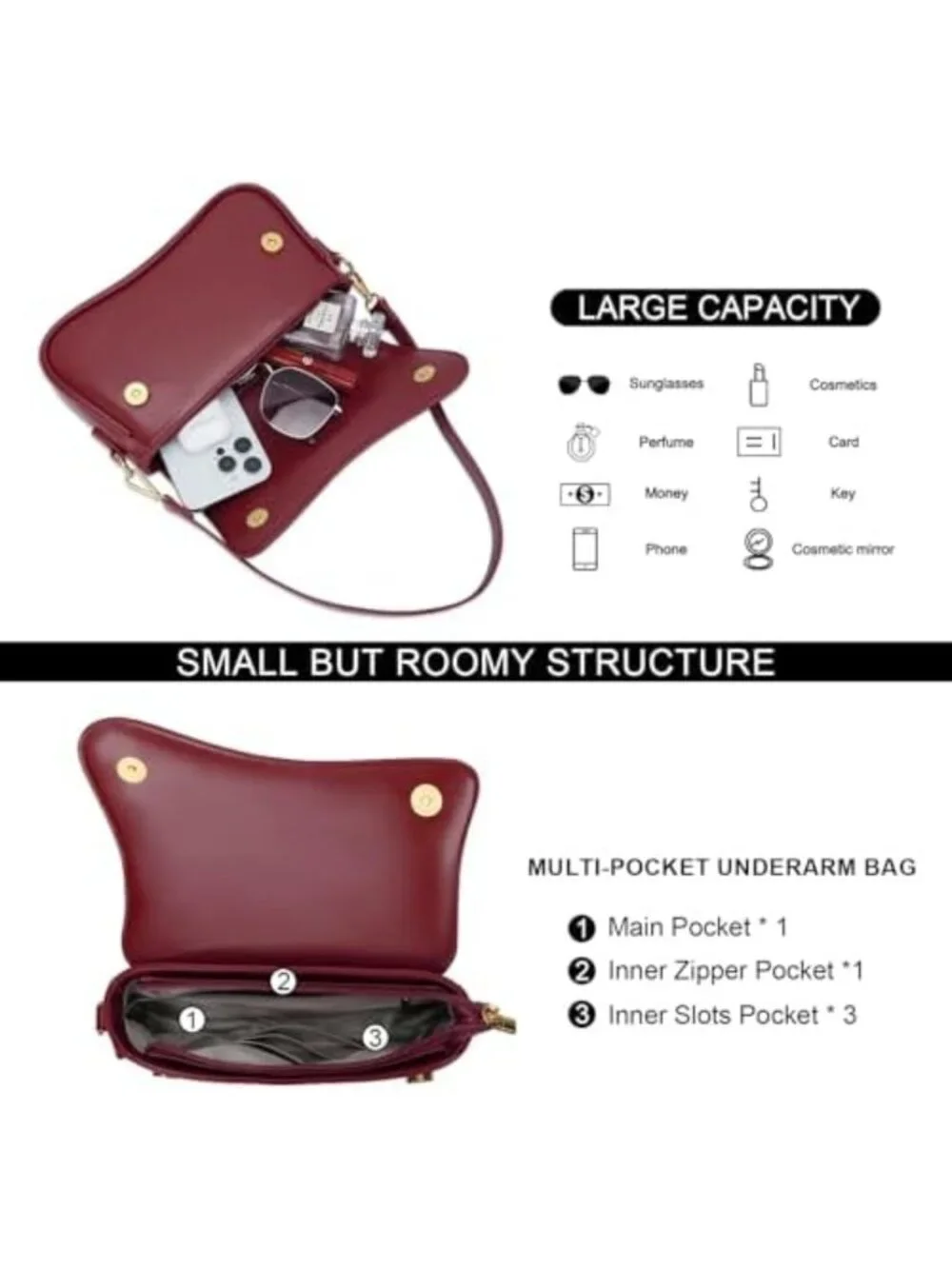 Cute Mini Hobo Shoulder Bag for Women | Small Clutch Purse | Stylish Everyday